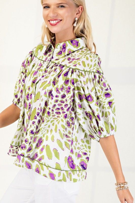Colorful Cowgirl Leopard Top sold by A Velvet Window