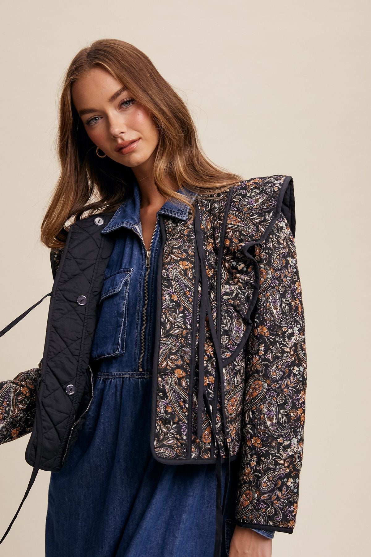 Paisley Print Quilted Jacket
