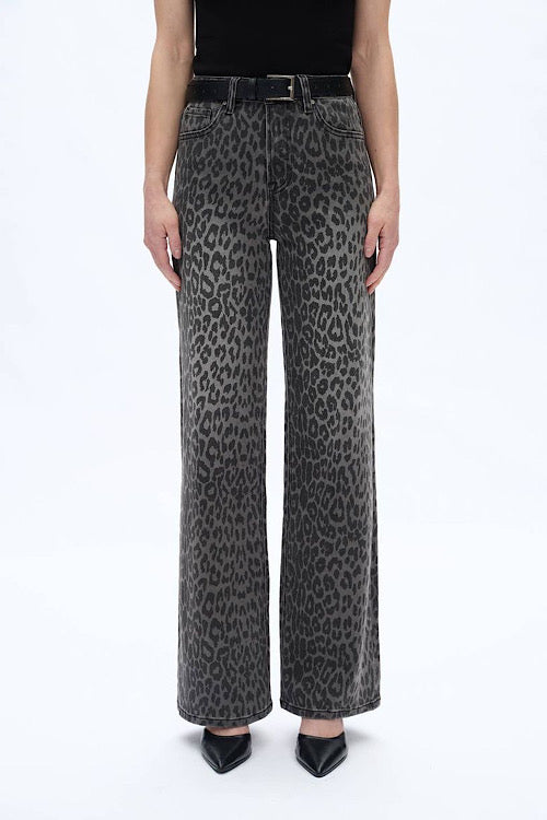 Bayeas High Charcoal Leopard Print Denim Jeans sold by A Velvet Window