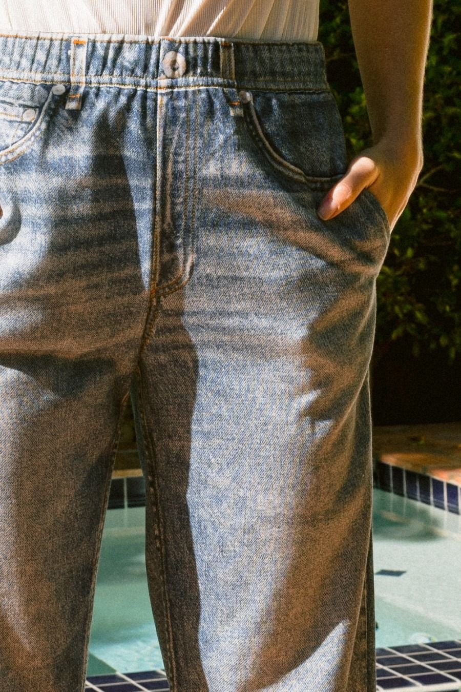 Knit "Denim" Pants
