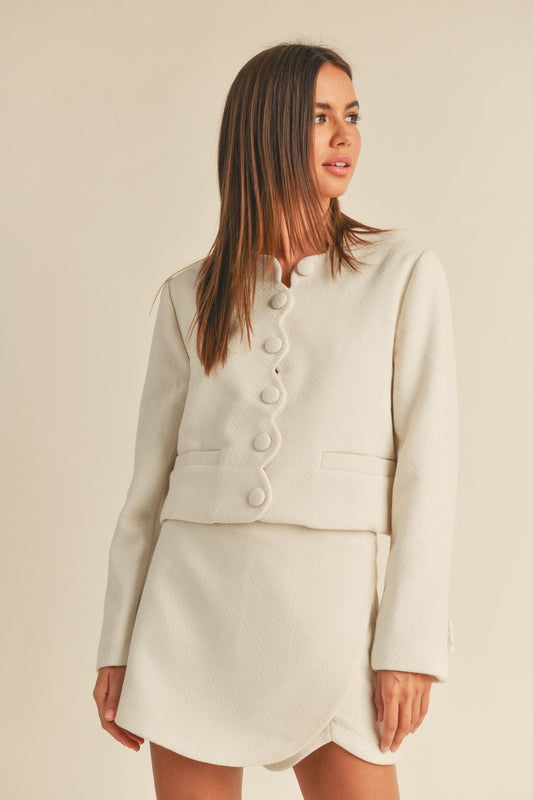 Scalloped Tweed Jacket sold by A Velvet Window