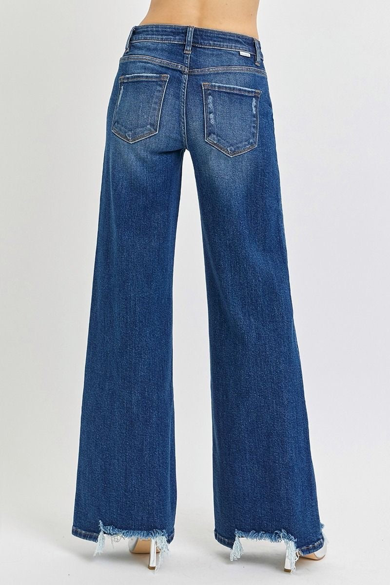Risen Mid-Rise Wide Leg Jeans sold by A Velvet Window