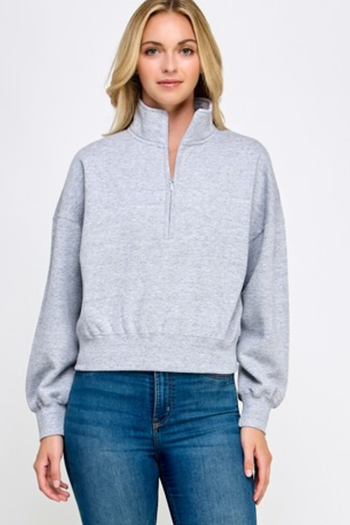 Half Zip Mock Neck Sweatshirt sold by A Velvet Window
