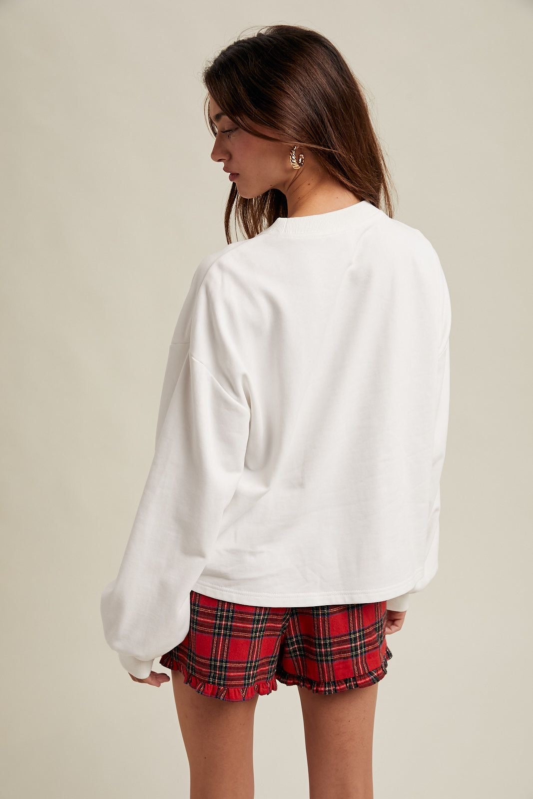 Red Plaid Merry Patch Sweatshirt sold by A Velvet Window
