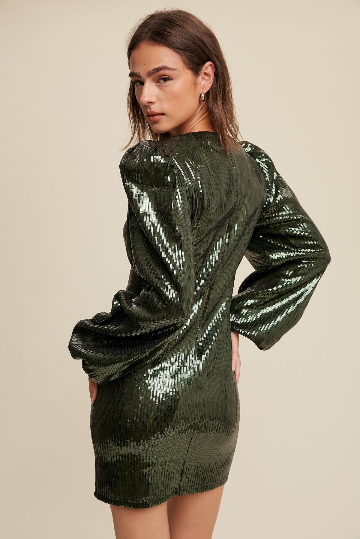 Hunter Green Sequin Dress sold by A Velvet Window