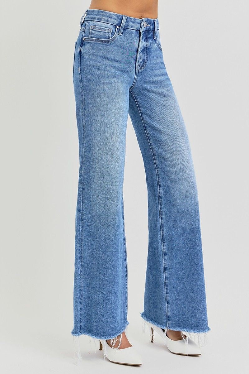 Risen Mid-Rise Wide Leg Jeans sold by A Velvet Window