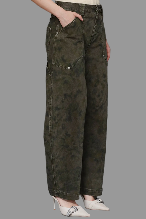 Premium Label - Camo Cargo Barrel Jeans sold by A Velvet Window