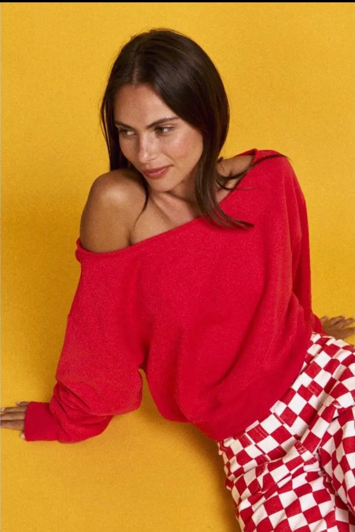 Cropped Off Shoulder Sweatshirt sold by A Velvet Window