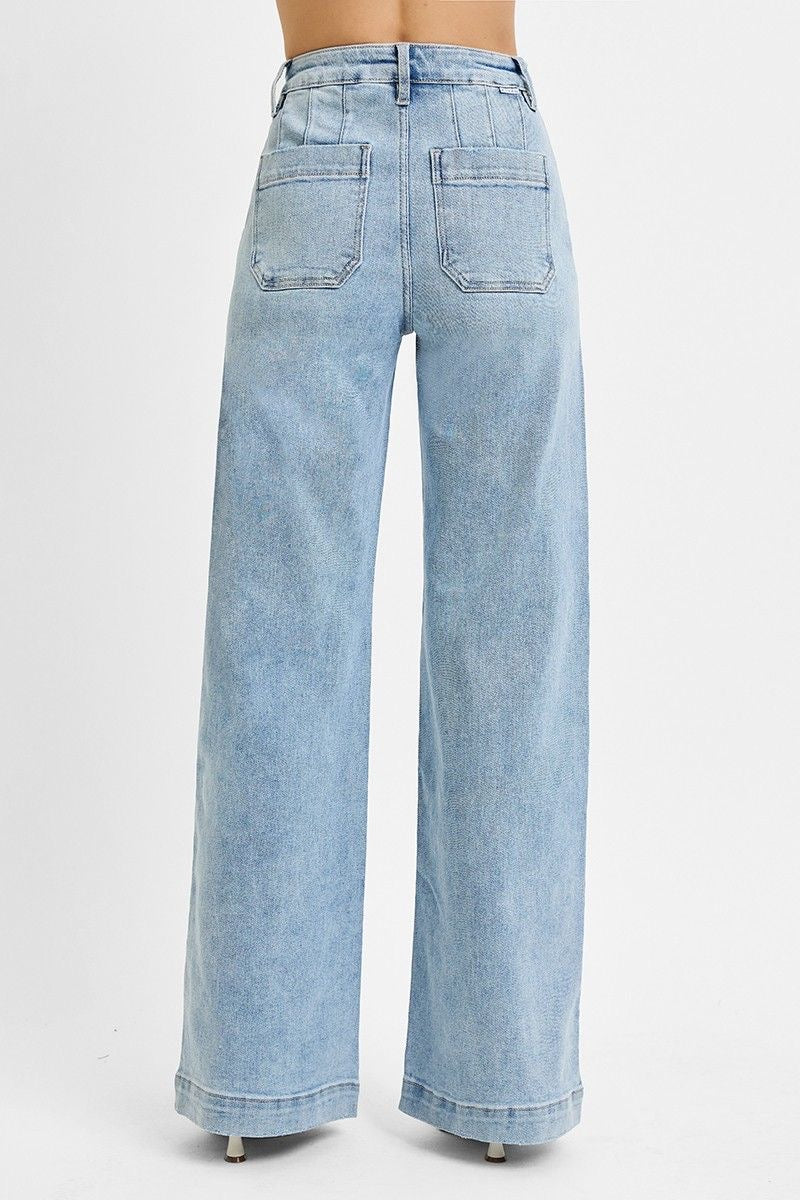 Risen High-Rise Slanted Pocket Jeans sold by A Velvet Window