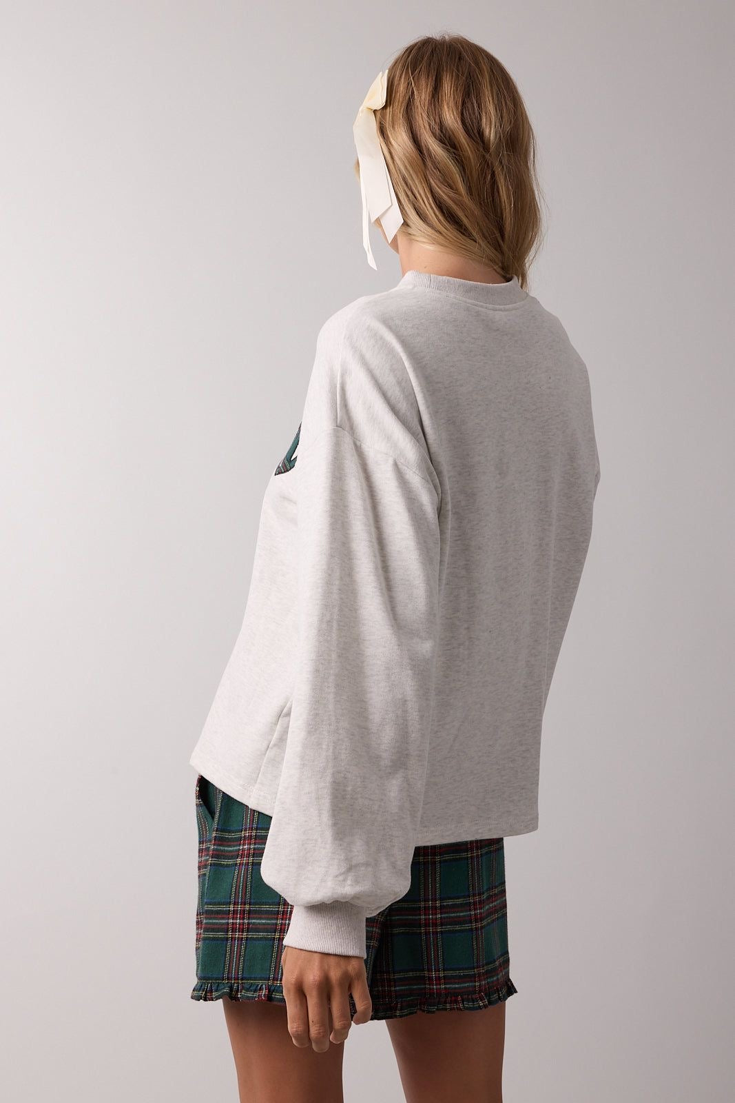Green Plaid Merry Patch Sweatshirt sold by A Velvet Window
