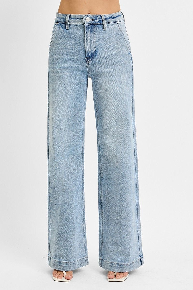 Risen High-Rise Slanted Pocket Jeans sold by A Velvet Window