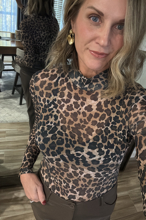 Sheer Leopard Bodysuit sold by A Velvet Window