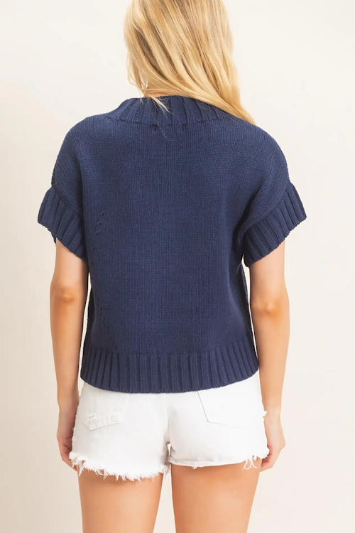Mock Neck Star Sweater sold by A Velvet Window