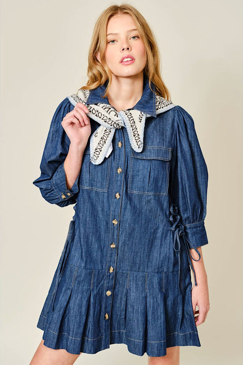 Side Corset Denim Dress sold by A Velvet Window