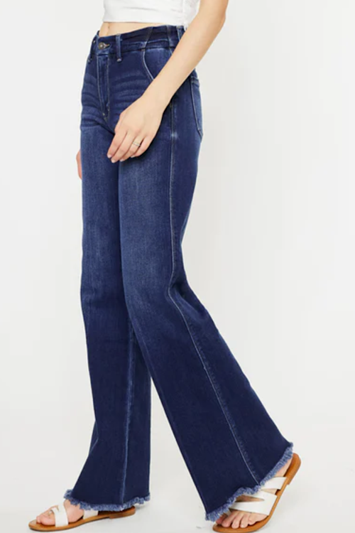 Raw Hem Flare Jeans