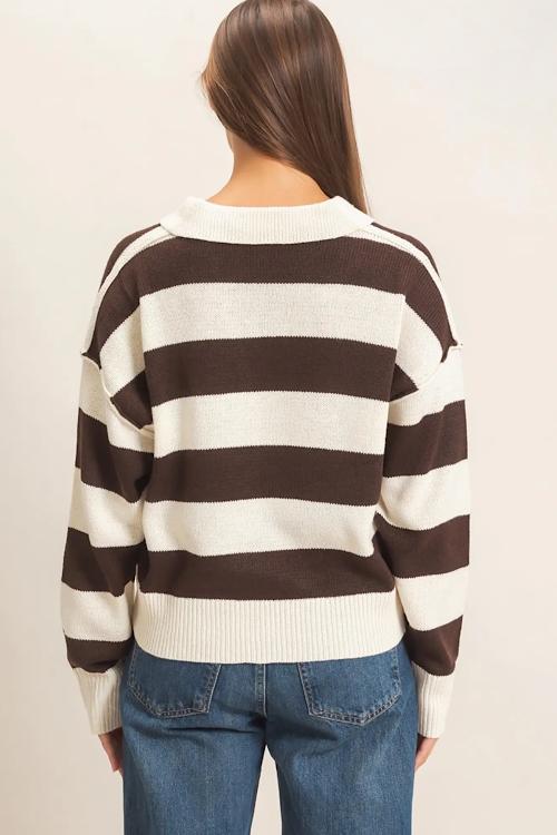 Collared Stripe Sweater sold by A Velvet Window