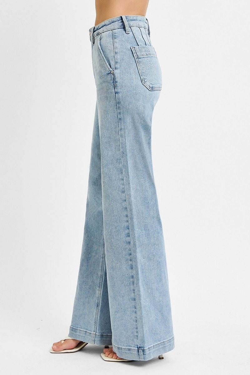 Risen High-Rise Slanted Pocket Jeans sold by A Velvet Window