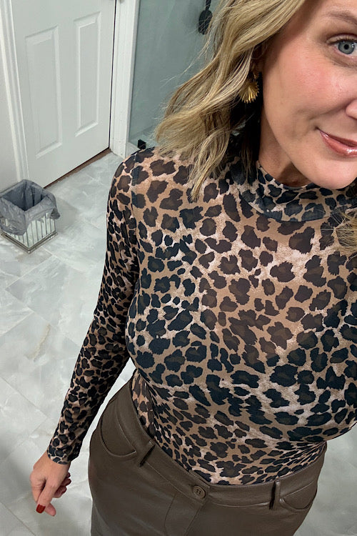 Sheer Leopard Bodysuit sold by A Velvet Window