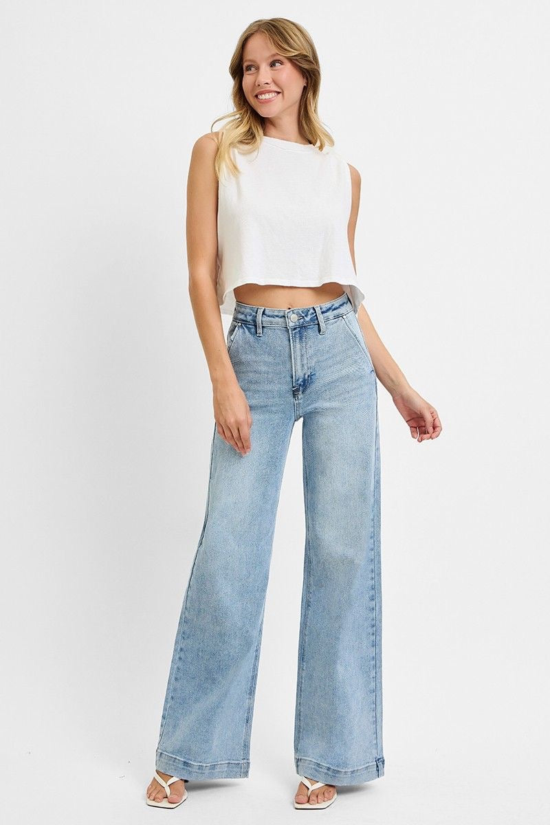 Risen High-Rise Slanted Pocket Jeans sold by A Velvet Window
