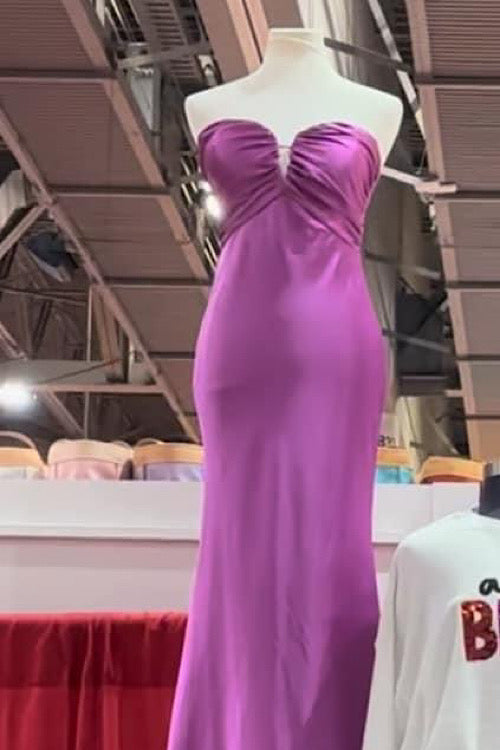 Fuchsia Return to Elegance Satin Dress