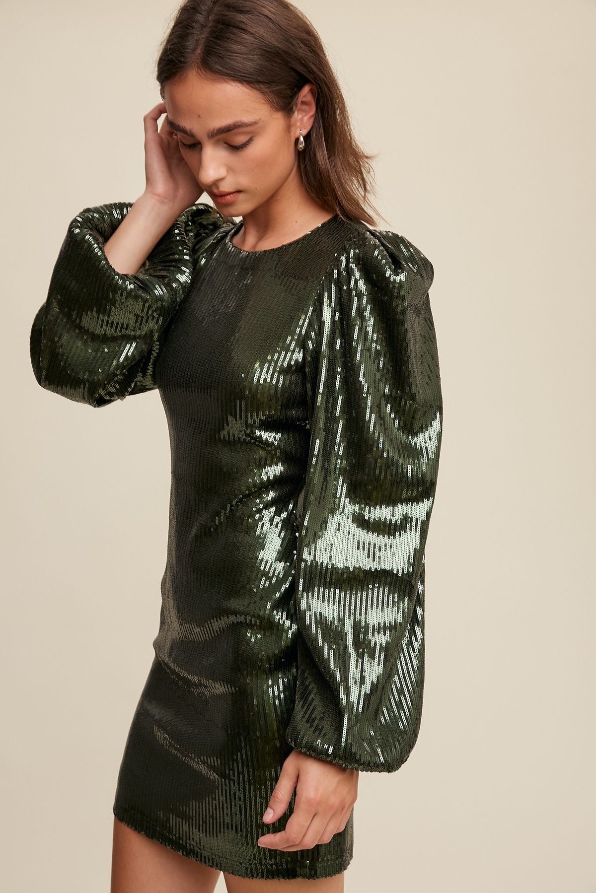 Hunter Green Sequin Dress sold by A Velvet Window