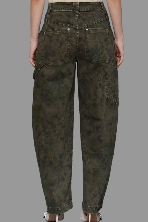 Premium Label - Camo Cargo Barrel Jeans sold by A Velvet Window