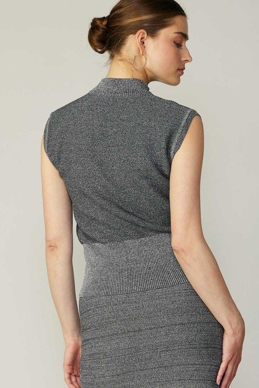 Grey Half Zip Sweater Vest sold by A Velvet Window