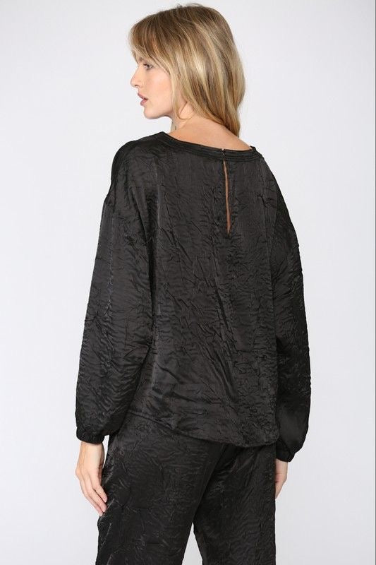 Satin Crinkle Top sold by A Velvet Window