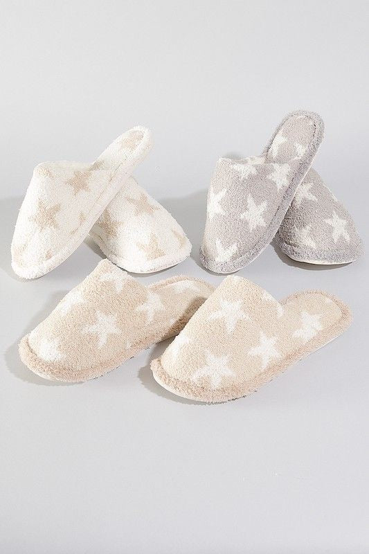 Beige Star Cozy Slipper