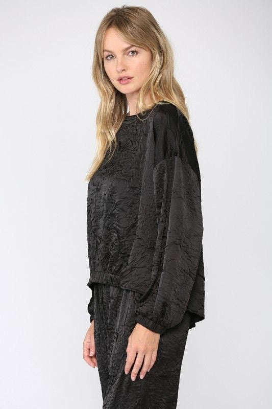 Satin Crinkle Top sold by A Velvet Window