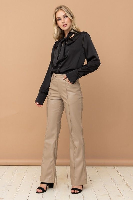 Vegan Leather Bootcut Pants sold by A Velvet Window
