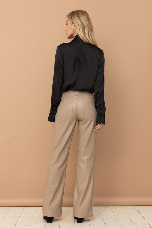 Vegan Leather Bootcut Pants sold by A Velvet Window