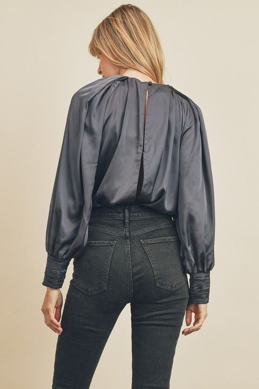 Luxe Graphite Bodysuit sold by A Velvet Window