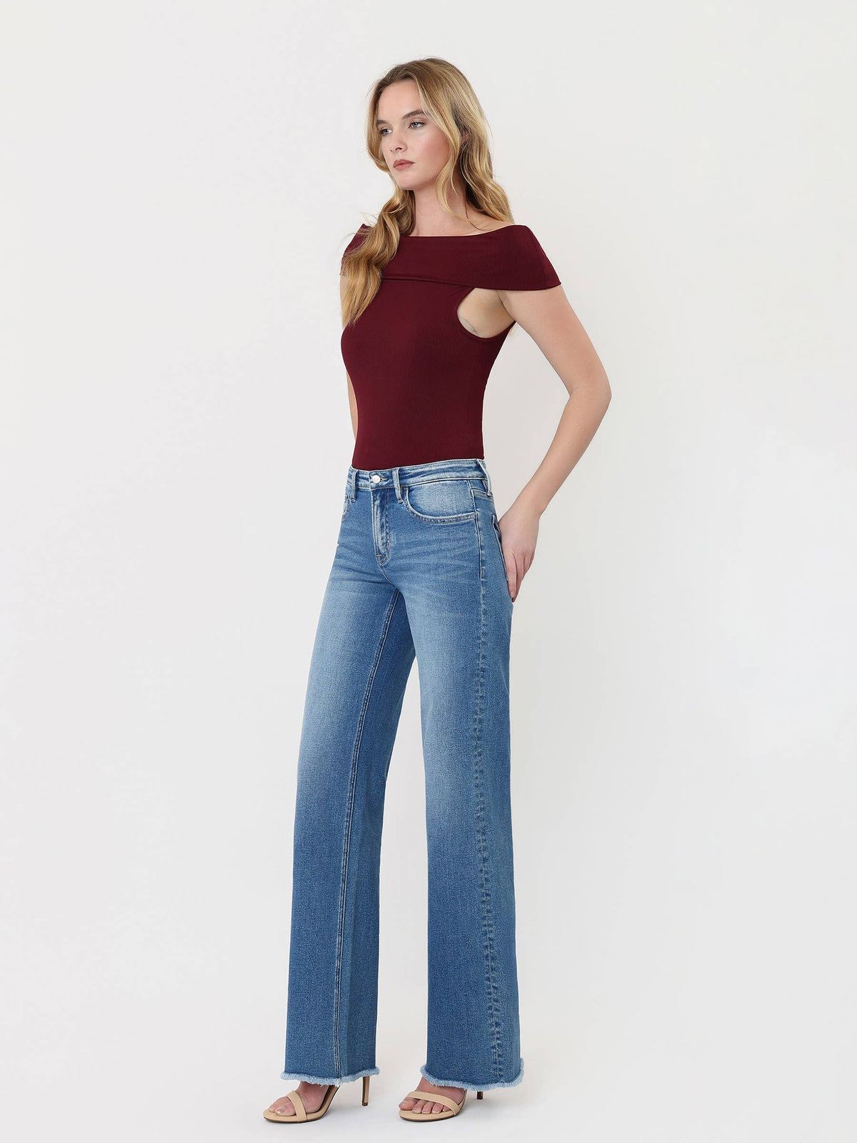MidRise Raw Hem Denim sold by A Velvet Window