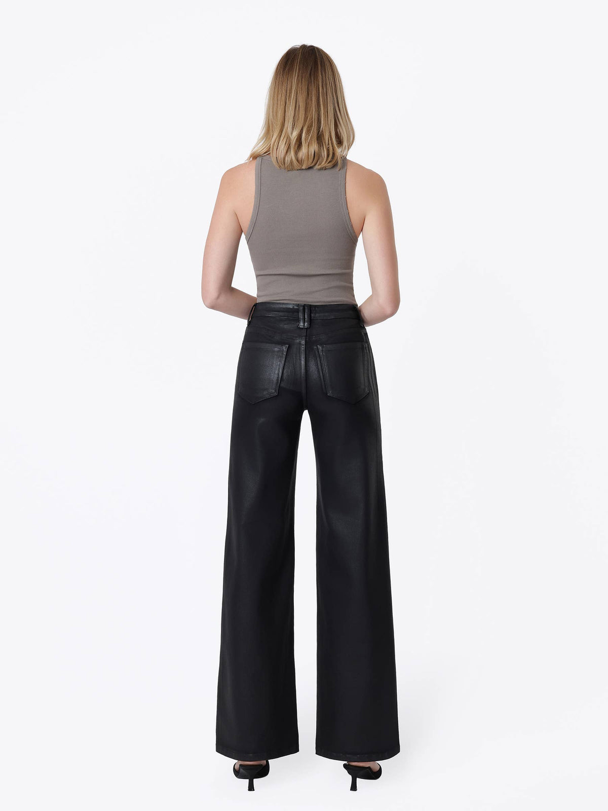 High Rise Patch Pocket Black Coated Denim sold by A Velvet Window