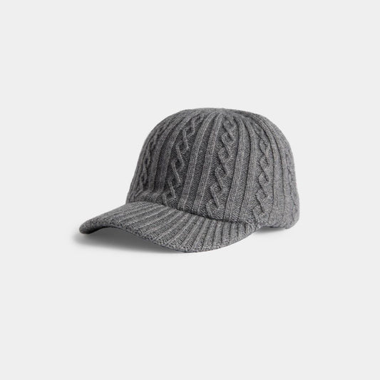 Grey Sweater Knit Hat sold by A Velvet Window
