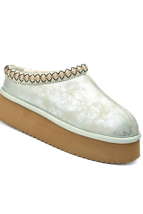 Corkys Pillow Talk Metallic Silver Slipper sold by A Velvet Window