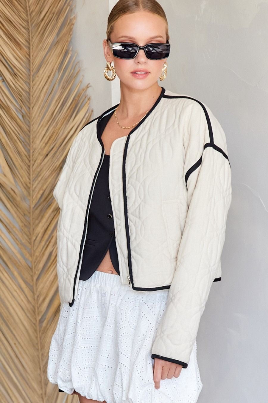 Ebony and Ivory Quilted Jacket sold by A Velvet Window