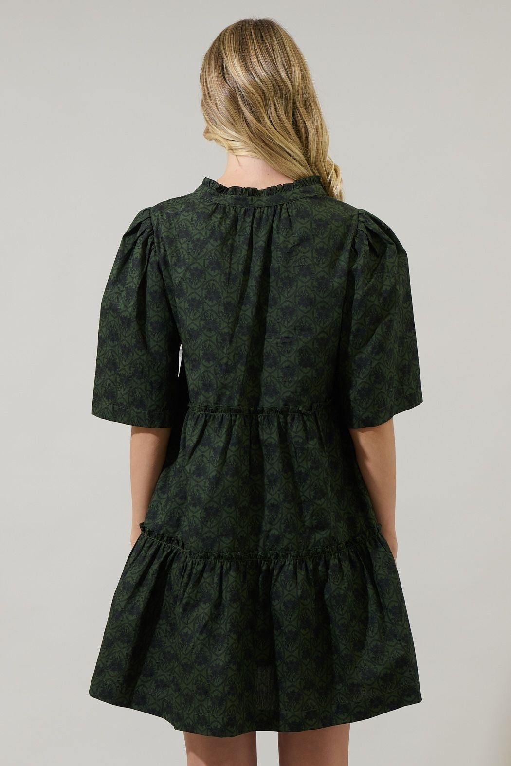 Hunter Green Haslet Print Dress sold by A Velvet Window