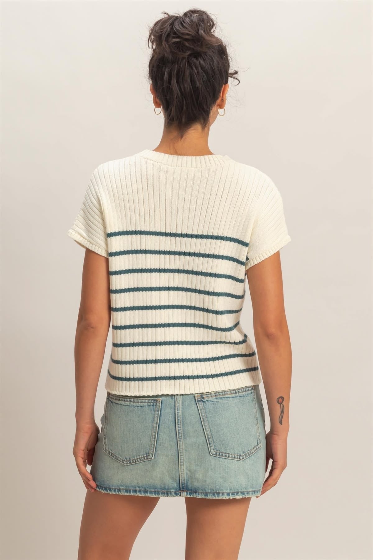 Cap Sleeve Ribbed Knit Top sold by A Velvet Window