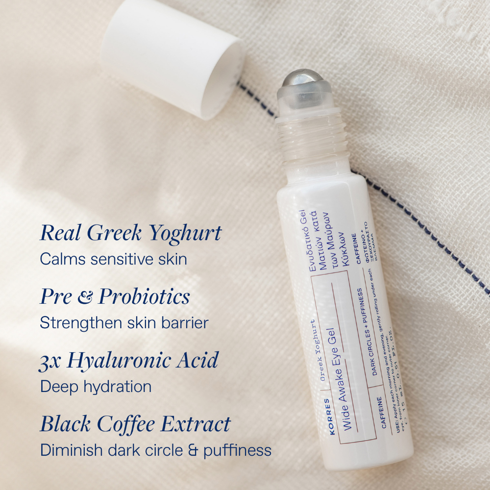 Korres Greek Yoghurt Wide Awake Eye Gel Roller sold by A Velvet Window