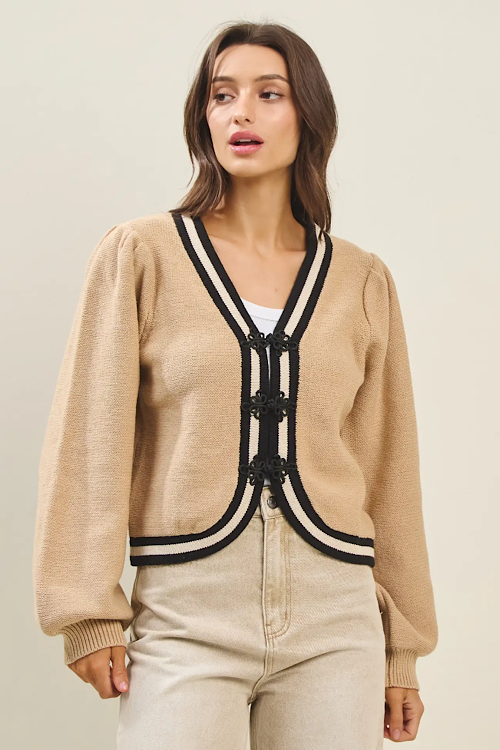 Contrasting Stripe  Cardigan sold by A Velvet Window