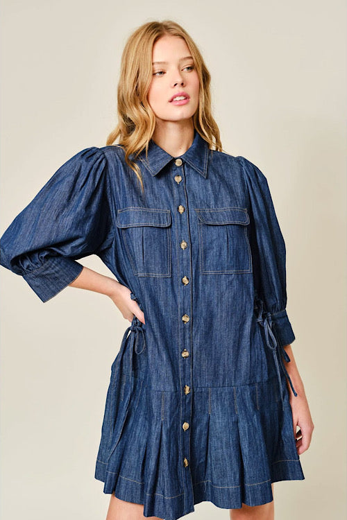 Side Corset Denim Dress sold by A Velvet Window