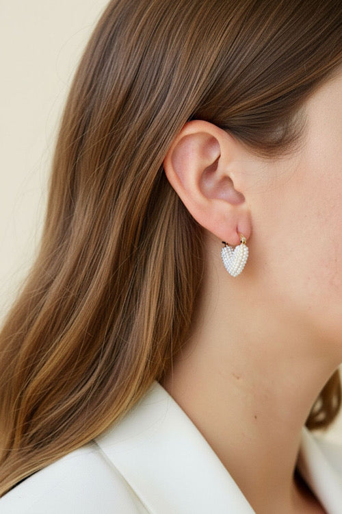 Pearl Heart Huggies sold by A Velvet Window