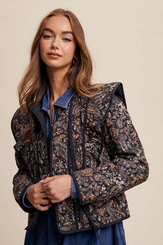 Paisley Print Quilted Jacket