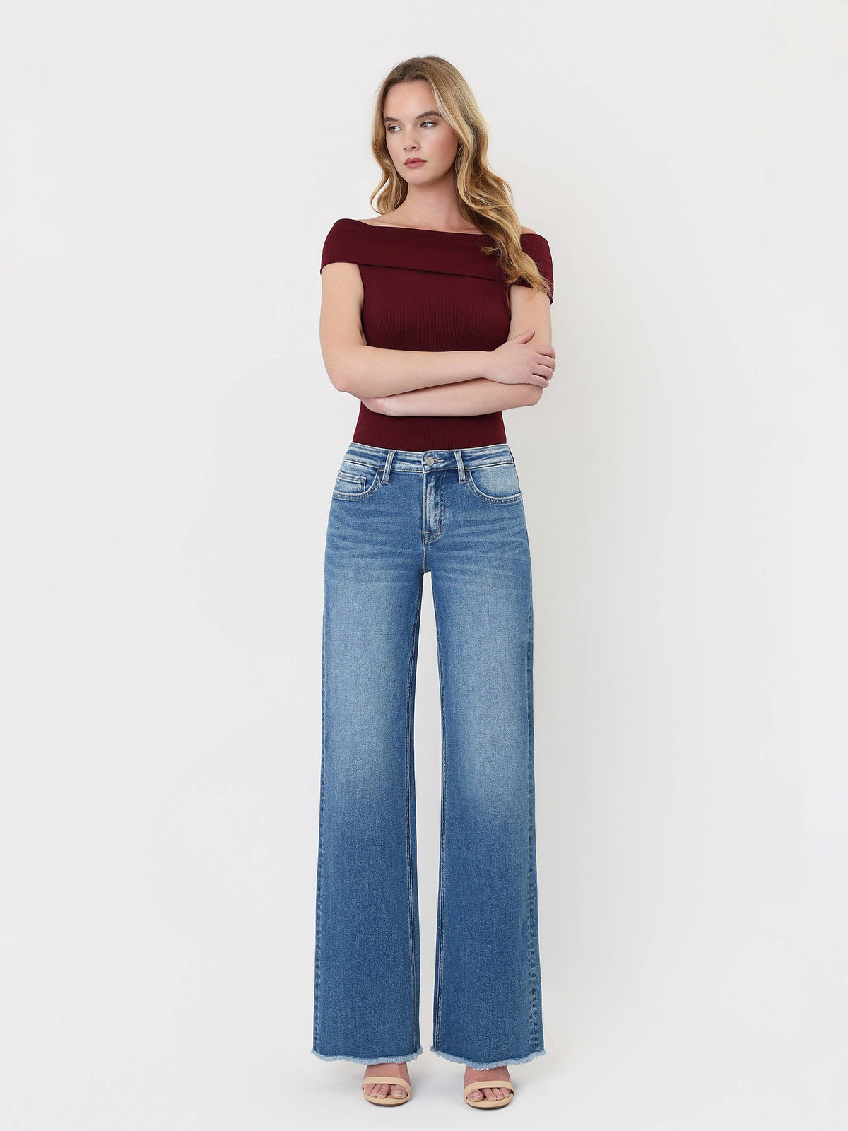 MidRise Raw Hem Denim sold by A Velvet Window