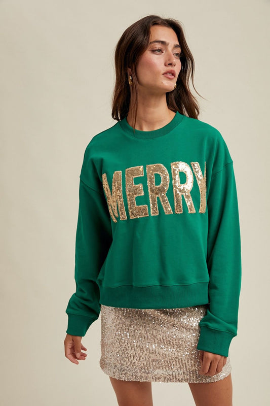 Merry Sequin Sweatshirt