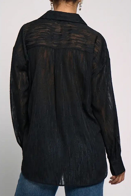 Sheer Lurex Black Top sold by A Velvet Window