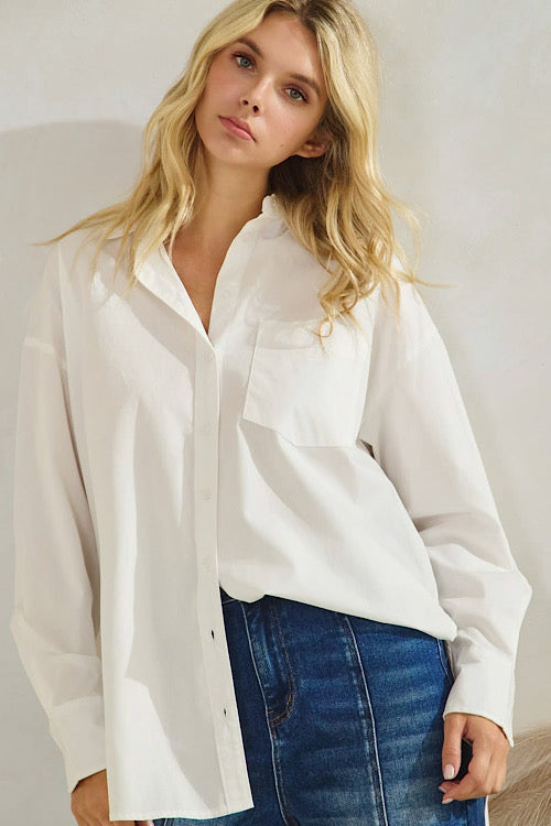 CBK Style White Collared Shirt sold by A Velvet Window