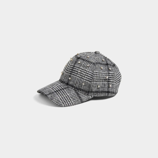 Black Glitzy Plaid Hat